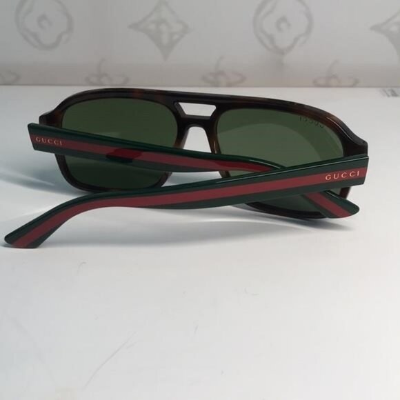 Authentic ✨ Brand New Gucci GG0925S 002 Aviator Sunglasses – Havana Frame with G - Picture 4 of 12